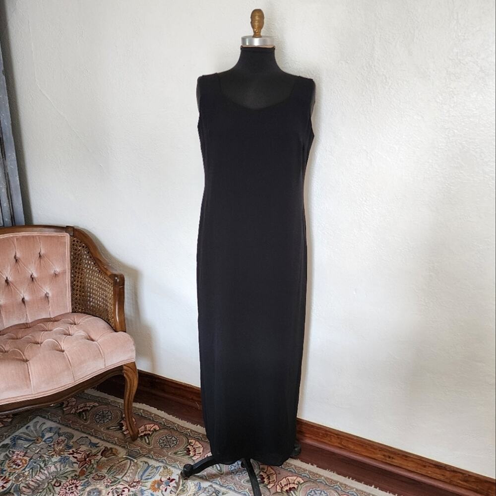 Vintage Patra Sleeveless Maxi Dress Black Size 16